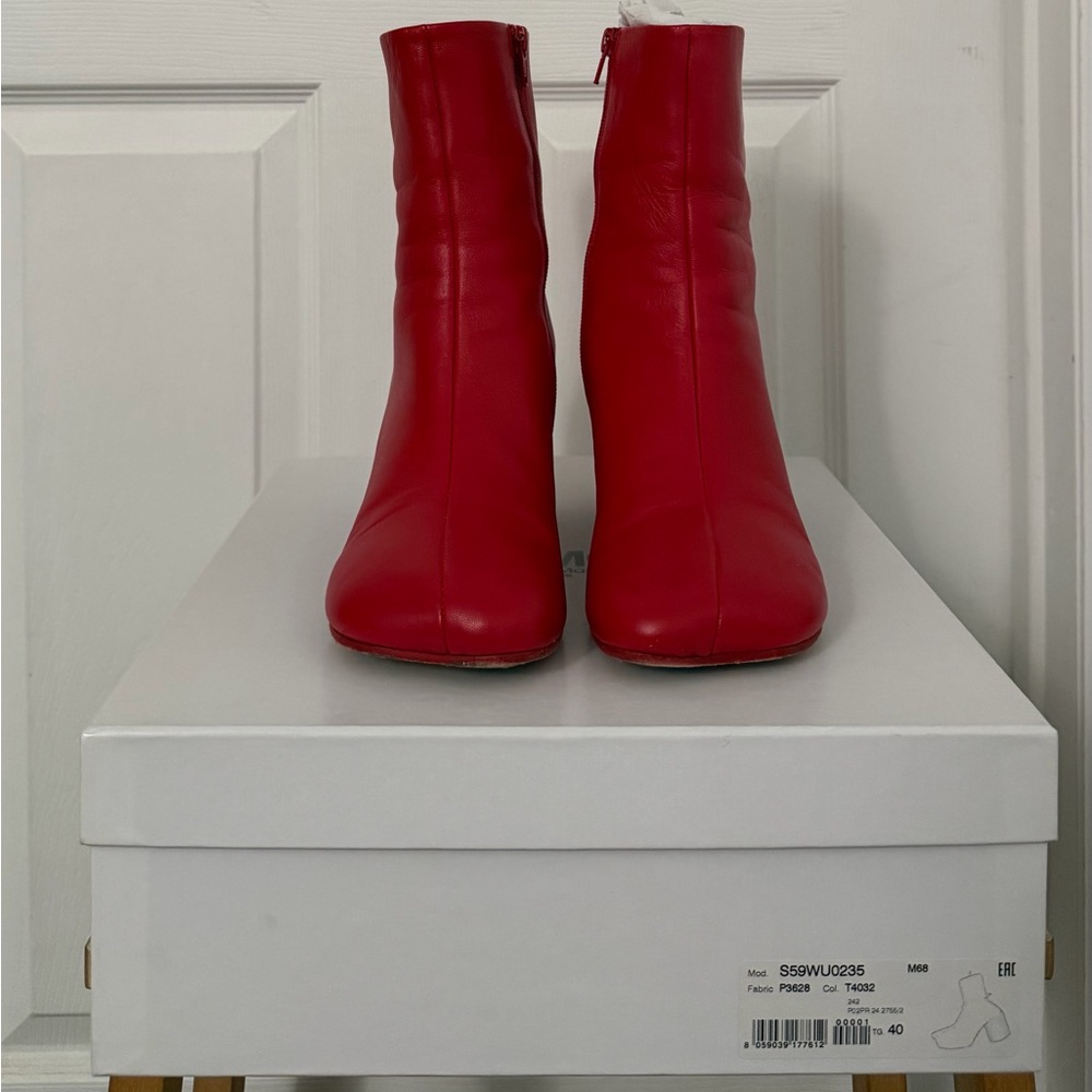 MM6 Maison Margiela Red Women's Zip Ankle Boots sz40